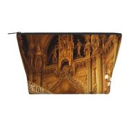 European Golden Gothic Printing Trapezoid Makeup Bag for Women Girl Large Capacity Portable Travel Cosmetic Bag Makeup Pouch Organizer