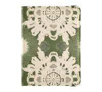 European Green Retro Pattern Leather Passport Holder Cover Wallet for travel Travel Documents Organizer Protector Cute Passport Book for women Waterproof