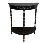 European Half Moon Console Table for Entryway - Black Furniture with Open Shelf, Stylish Sofa Table for Foyer, 24x12x27.5 in, Perfect for Home Decor