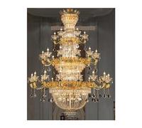 European Hall Chandelier Luxury Living Room French Bedroom Crystal Lamp Architectural Stairwell Long Chandelier,Pendant Light