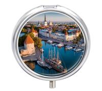 European Harbor Estonia Historical Heritage Pill Case Travel Medicine Organizer Box
