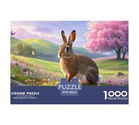 European Hare Jigsaw Puzzles Puzzle for Adults Kids. 1000 Pieces Whimsical Challenge Toy Educational Game Home Decoration for Educational Games Gifts 38x26cm/1000pcs