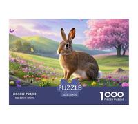 European Hare Jigsaw Puzzles Puzzle for Adults Kids. 1000 Pieces Whimsical Challenge Toy Educational Games Home Decoration for Educational Games Gifts 70x50cm/1000pcs
