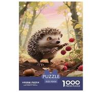 European Hedgehog Jigsaw Puzzles for Adult Challenging Puzzles Difficult Challenges 1000 Piece Difficult Hard Jigsaw Puzzles for Man And Woman with Letters on Back 70x50cm/1000pcs