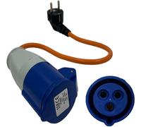 Howsehold European Hook Up Adapter 16 amp to 230v, 3 Pin to EU plug for camping Caravan Motorhome Mains to EU Plug