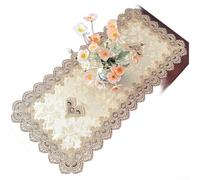 European Lace Accented Rectangular Tablecloth Polyester Build with Embroidered Doily Detail for Functional Table Enhancement (80 * 140CM)