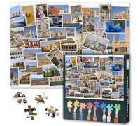 European Landscape 1000 Piece Puzzles for Adults Tourist attractions in Italy Jigsaw Puzzles, Places of Historical Interest Impossible Puzzle, 19.5 x 27.5 Inch