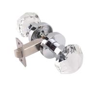 European Luxury Solid Crystal Door Knobs Lock Interior Bathroom Silent Kit Keyless Chrome/Gold/Black(C5 (Gold),With Key)