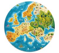 European Map 1000 Pieces Jigsaw Puzzles For Adults Educational Games Stress Relieving Entertainment Exercise The Memory of The Brain for Family Decorations 1000pcs (67.5x67.5cm)
