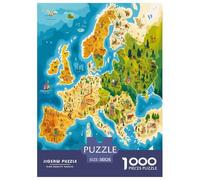 European Map 1000 Pieces Jigsaw Puzzles For Adults Family Challenge Toys Stress Relieving Entertainment Exercise The Memory of The Brain for Adults And Kids, Age 12 Years Up 38x26cm/1000pcs