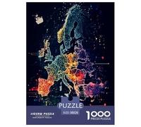 European Map Jigsaw Puzzles for Adults Challenging Puzzles The Impossible Challenge 1000 Pieces Difficult Hard Jigsaw Puzzles for Man And Woman with Letters on Back 38x26cm/1000pcs