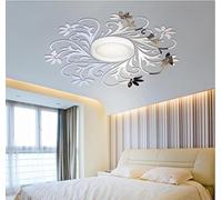 European Mirror Sticker for ceilling Decoration, DIY Top ceilling Mirror Wall Sticker, top Lighting The Ceiling Chandelier Around Decorative Mirror Frame Sticker (Silver)