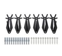 European Mount Skull Hanger Heavy Duty Iron Wall Mount Bracket Hangers for Deer Skull Boar Bear Trophy Display Indoor Outdoor 6pcs Set 3.95in Height 1.7in Width