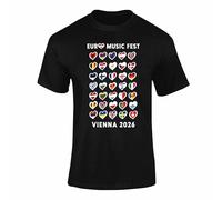 European Music Festival T Shirt Vienna 2026 Flag Hearts 1B911