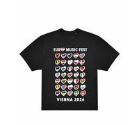 European Music Festival T Shirt Vienna 2026 Flag Hearts 1BM