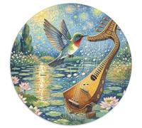 European Nightingale 1000 Piece Jigsaws Bird Circular Jigsaw for Adults And Kids Modern Unique Challenge Games Scene Creative 1000pcs (67.5x67.5cm)
