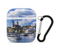European Old City And The Sea Port Estonia Earphone Case Cover Compatible with AirPods 1&2 Shockproof Bluetooth Headset Case White-style