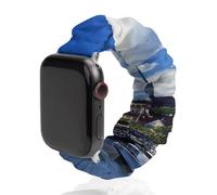 European Old City And The Sea Port Estonia Scrunchie Watch Bands Soft Elastic Replacement Wristband Compatible with Apple Watch 42mm/44mm