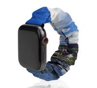 European Old City And The Sea Port Estonia Scrunchie Watch Bands Soft Elastic Replacement Wristband Compatible with Apple Watch 42mm/44mm