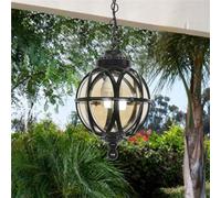 European Outdoor Pendant Light, Waterproof Chaner for Garden, Corridor, Aisle, Balcony, Exterior, Villa Ceiling Light Fixture for Courtyards, Porches, Christmas Patio