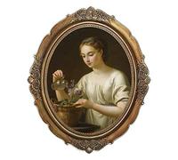 European Palace Vintage Photo Frame,6/7/12 Inch Resin Oval Frame for Arts Home Decor without picture 12inch Y10