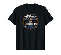 European Patriotic Flag and Stars Protect Our Borders Europe Value Graphic T-Shirt