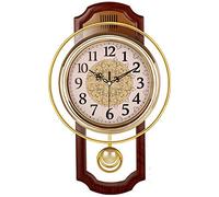European Pendulum Wall Clock Battery Operated, Silent Quartz Swing Clock Vintage Not-ticking Home Decor Hanging Clocks-b 16inch,C