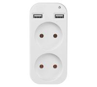 European Power Adapter Plug Double Socket Dual Usb Socket Outlet Strip Eu Plug