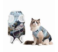 European quadrupedal Dinosaur Custom Patterned Surgery Suit for Dogs Cat- Post-Surgery Recovery, Wound Care, and Anxiety Relief - Soft Cotton Dog Pajamas with Full Belly Coverage Medium
