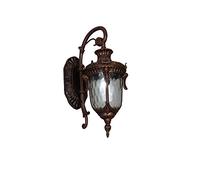 European Retro 1-Light Outdoor Wall Sconce Lantern - Waterproof Downlight with Waterline Glass for Porch, Patio & Indoor Use - E27 Bulb Compatible, Traditional Design