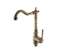 European Retro Bronze Basin Mixer Tap Brass Brushed Bathroom Faucet Single Lever Mixer Tap Sink Faucet Nostalgia Antique Restaurant Hotel Loft Decoration