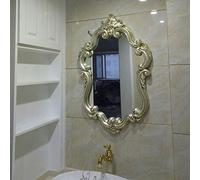 European Retro Makeup Vanity Mirror - Decorative Gold/Silver/White Frame for Bedroom Living Room Hallway - Stylish Farmhouse Chic Accent Piece
