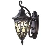 European Retro Outdoor Wall Light Brown Aluminum Waterproof Wall Light Glass Lantern Wall Mount Lighting Vintage Farmhouse Exterior Wall Lamp for Garage Garden Barn Porch Patio