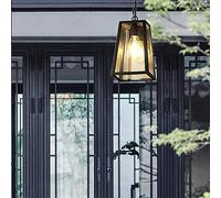 European Retro Outdoor Waterproof Chandelier Pendant Light - Antique Glass Ceiling Lamp for Garden Balcony Villa Gazebo E27 Rainproof Lighting Fixture