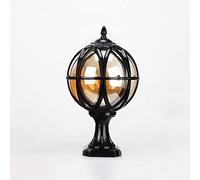 European Retro Pillar Lamp Amen Waterproof Post Light LED Outdoor Earth Lighting Pole Caplights Global Wall Light Post Aluminum Column Lamps Glass Shade Pillar Lamps