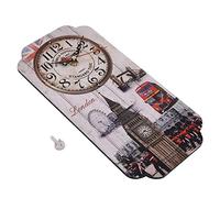 European Retro Rectangular Home Living Room Decoration Wall Clock Bar Decoration Clock for Home Office Living Room Bedroom Gift