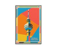 European Retro Travel Poster Berlin TV Tower Poster Decorative Painting Canvas Wall Posters And Art Picture Print Modern Family Bedroom Decor Posters 20x30inch(50x75cm)