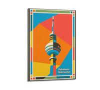 European Retro Travel Poster Berlin TV Tower Poster Decorative Painting Canvas Wall Posters And Art Picture Print Modern Family Bedroom Decor Posters 24x36inch(60x90cm)