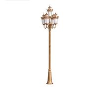 European Retro Waterproof 2-Light High Pole Lamp for Garden Pathway Brass Street Light 157.5-inch Outdoor Post Lighting Yard Decor Vintage Style