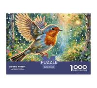 European Robin 1000 Piece Jigsaw Puzzle Bird for Age 12+ Challenging Activities Memory Games Stress Relief 70x50cm/1000pcs