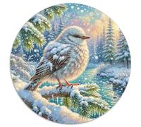 European Robin 1000 Piece Jigsaws Bird Round Jigsaw for Adults And Kids Colorful Unique Challenge Games Scene Creative 1000pcs (67.5x67.5cm)