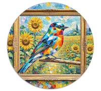 European Robin 1000 Piece Jigsaws Bird Round Puzzle for Adults And Kids Modern Unique Challenge Games Scene Creative 1000pcs (67.5x67.5cm)