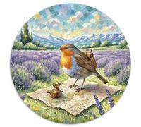 European Robin 1000 Pieces Jigsaws Bird Round Puzzles for Adults And Kids Cool Unique Challenge Games Scene Creative 1000pcs (67.5x67.5cm)
