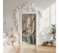 European Roman Architecture Landscape Door Sticker 86x200 cm, Castle Palace Supernatural Door Wallpaper, Self-Adhesive Decals Waterproof PVC Stickers for Bedroom Office Decor