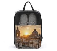European Romance Shoe Bag Travel Shoe Organizer Water-Resistant Shoe Pouch with Zipper Sneaker Dust Bag, gray, One Size, Modern