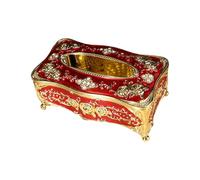 European Rose Pattern Tissue Box Sturdy ABS Rose Themed Dispenser for Home and Offices Decors Veritablerose Pattern Box