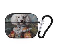 European Royal Court Poodle Dog Compatible with Airpod Pro Case PC Scratch-Resistant Drop-Proof Protective Cover with Keychain Black-style