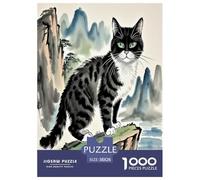 European Shorthair 1000 Pieces Animal Jigsaw Puzzles with Paper Art Jigsaw Puzzle Perfect for Relaxation Families Fit Fun Challenges 38x26cm/1000pcs
