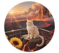 European Shorthair 1000 Pieces Jigsaws Pet Cat Round Puzzles for Adults And Kids Modern Unique Challenge Games Scene Creative 1000pcs (67.5x67.5cm)