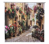 European Shower Curtain Nature Scene 3d Print Mediterranean Greek Polyester Fabric Bath Curtain Bathroom Curtain Shower Curtains Bathroom Fabric Shower 180 x 180 with 12 Hooks